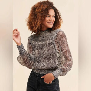 NWT Free People Roma snake print Blouse
